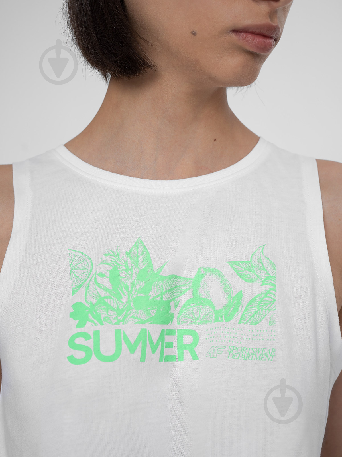 Майка 4F TSHIRT F566 4FSS23TTSHF566-10S р.XL белый - фото 2 Майка 4F TSHIRT F566 4FSS23TTSHF566-10S р.XL белый - фото 2