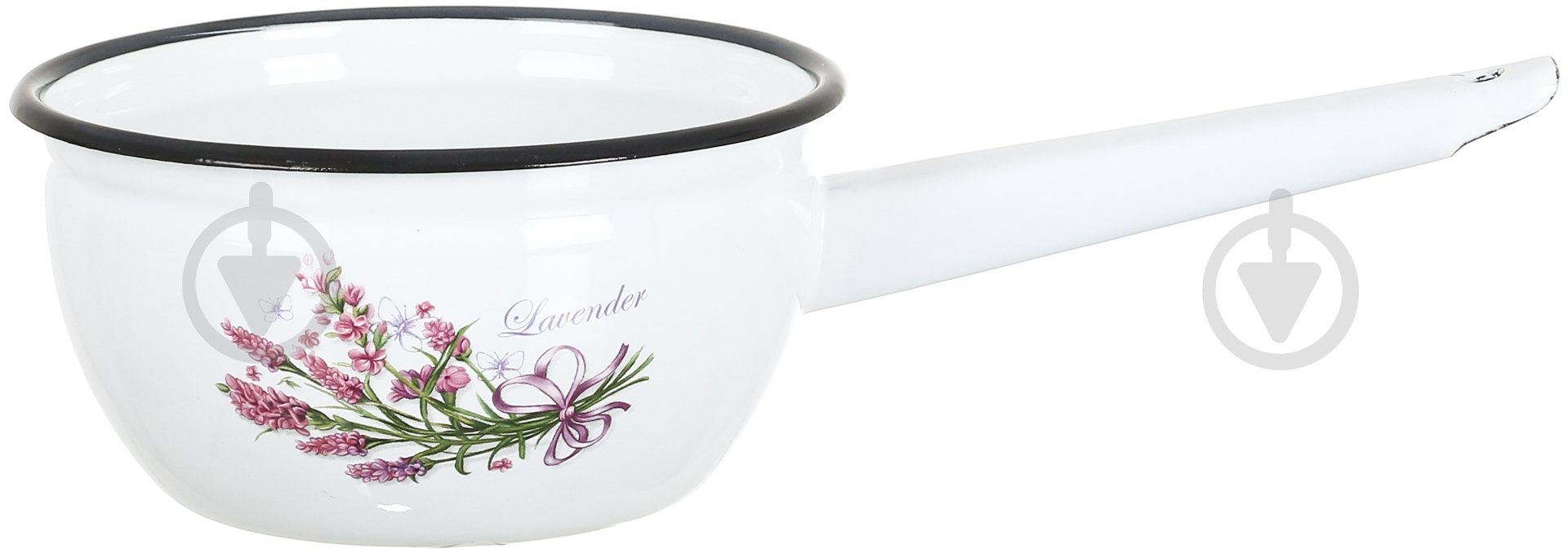 Ківш емальований Idilia Букет лаванди 1,5 л білий I2008/2 - фото 1 Ківш емальований Idilia Букет лаванди 1,5 л білий I2008/2 - фото 1