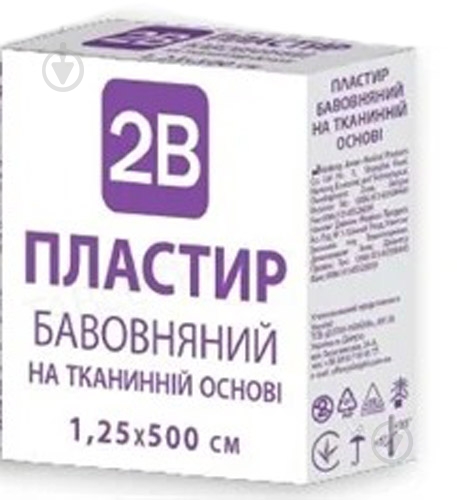 Пластир на тканинній бавовняній основі 1,25*500 см нестерильні 1 шт. - фото 1