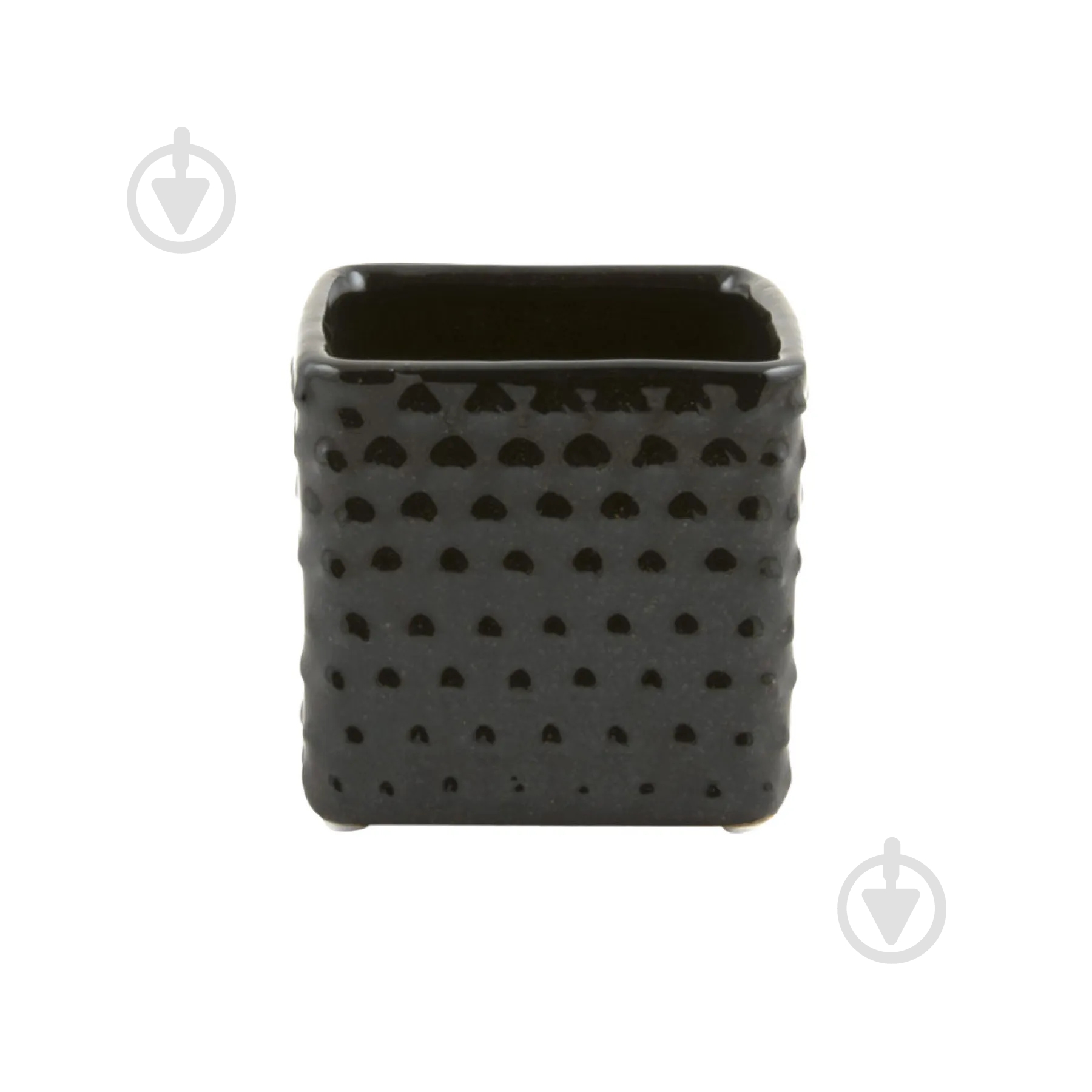 Вазон кераміка ANY 17 см квадратний гранітно-чорний D&M DEPOT (AAR5663ZW) - фото 1