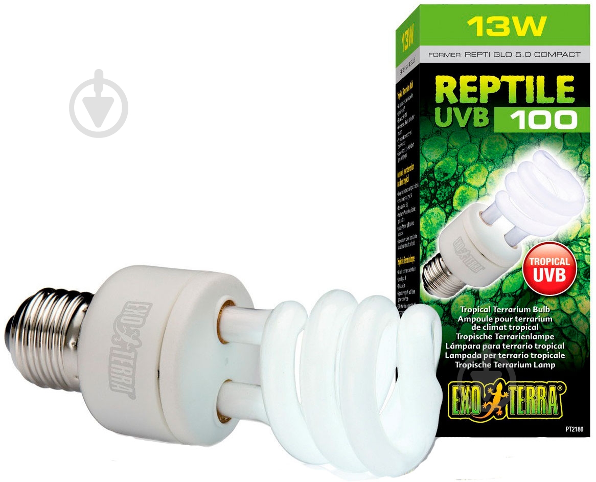 Лампа Hagen Repti GLO 5.0/13W Е27, РТ2186 - фото 1 Лампа Hagen Repti GLO 5.0/13W Е27, РТ2186 - фото 1
