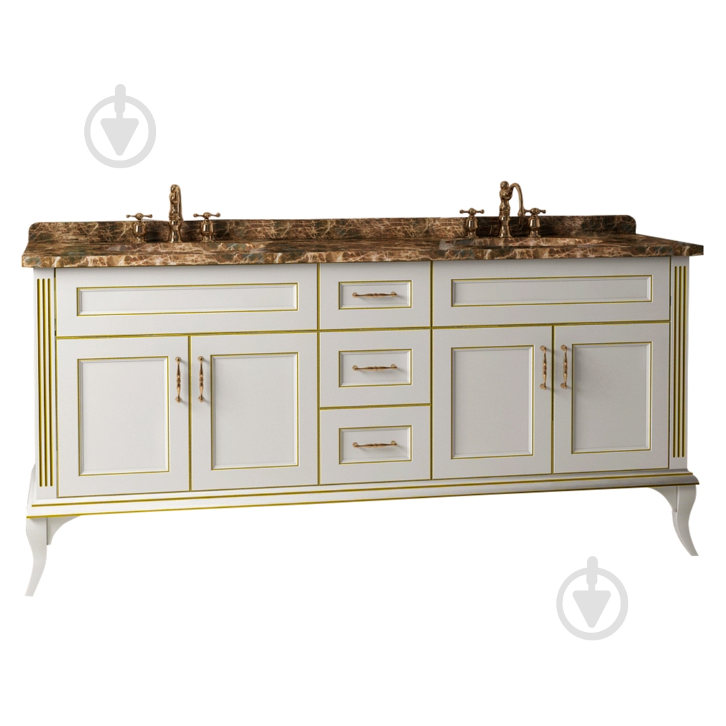 Тумба на ніжках Ваші Меблі Класік на два умивальники 200 білий - фото 1 Тумба на ніжках Ваші Меблі Класік на два умивальники 200 білий - фото 1