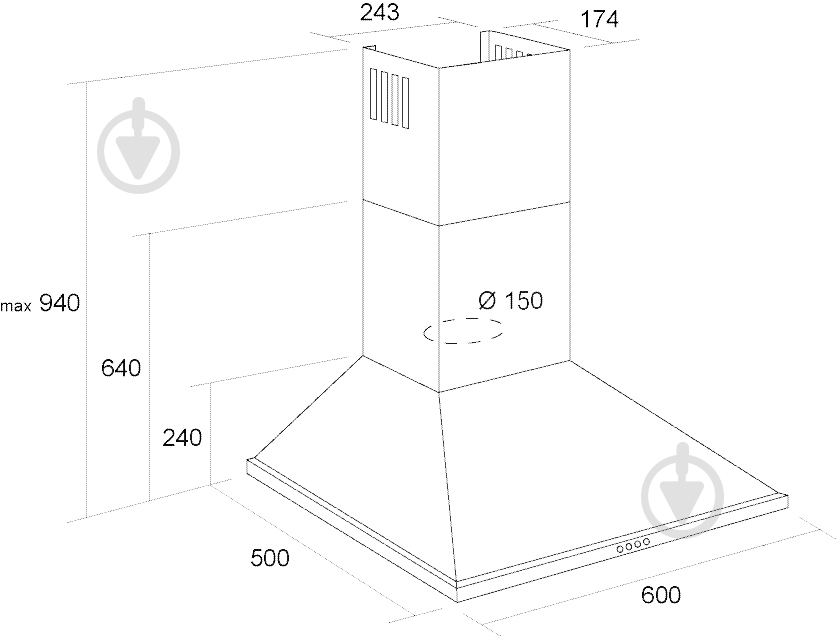 Витяжка Pyramida KH 60 (1000) WH - фото 6