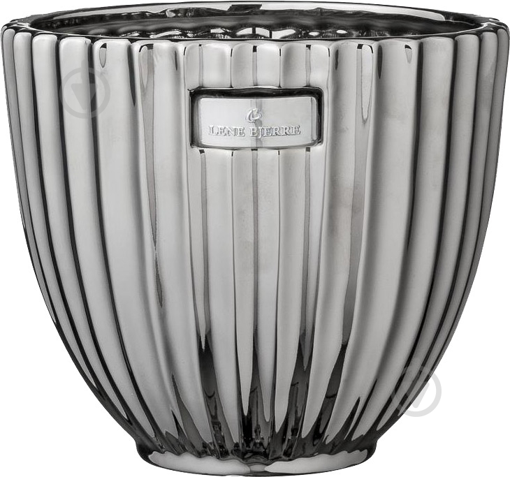 Вазон керамічний Lene Bjerre круглий срібний (A00001399) - фото 1 Вазон керамічний Lene Bjerre круглий срібний (A00001399) - фото 1