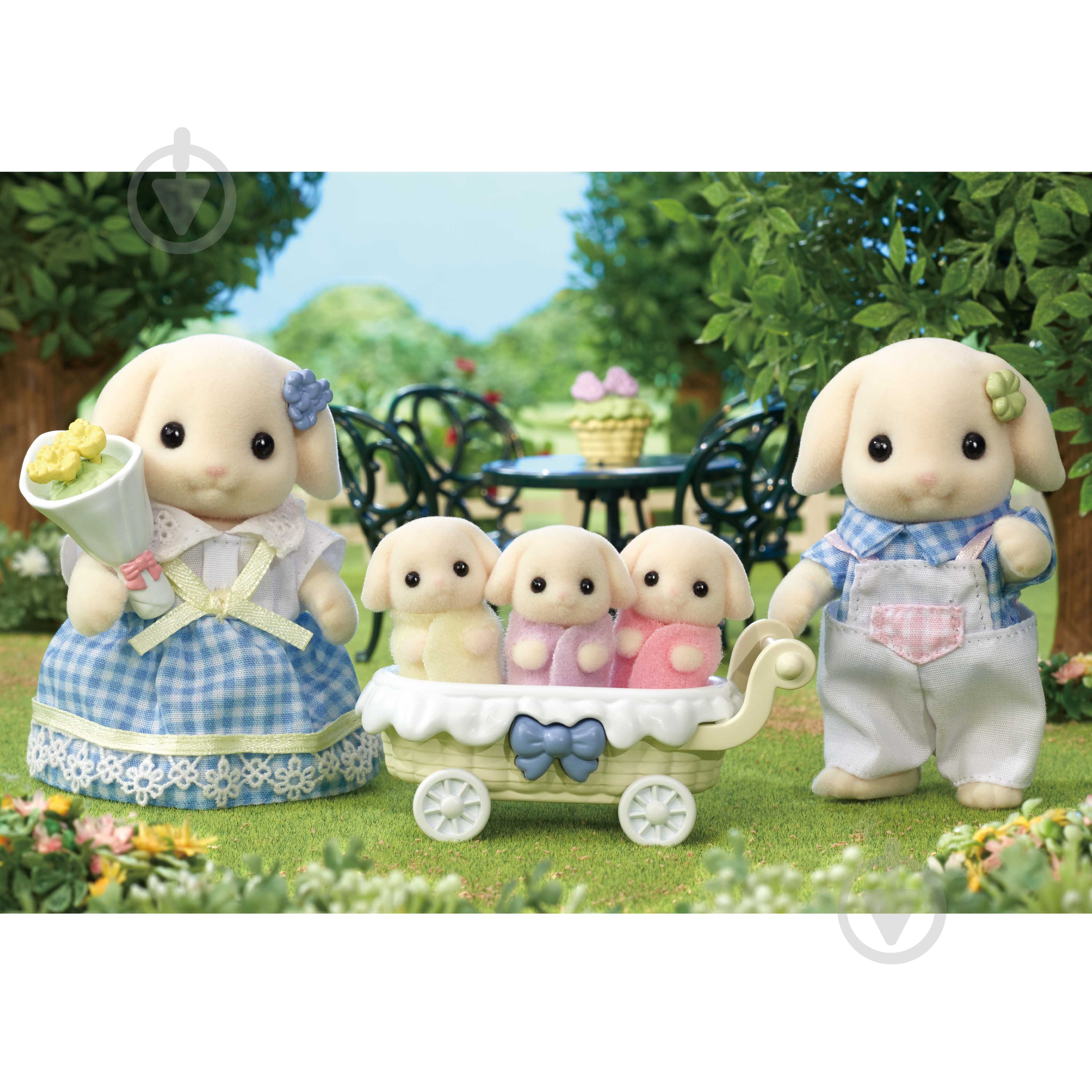 Ігровий набір Sylvanian Families Квіткові кролики-двійнята з аксесуарами для саду 5736 - фото 4