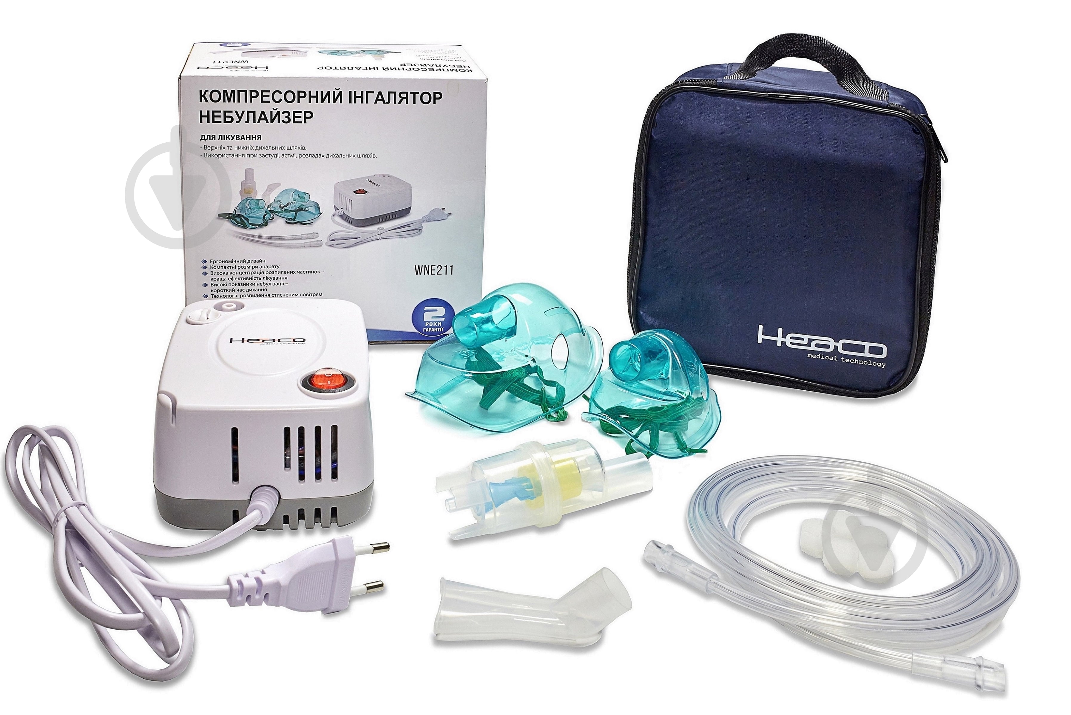 Ингалятор компрессорный Heaco (небулайзер) WNE211 - фото 2