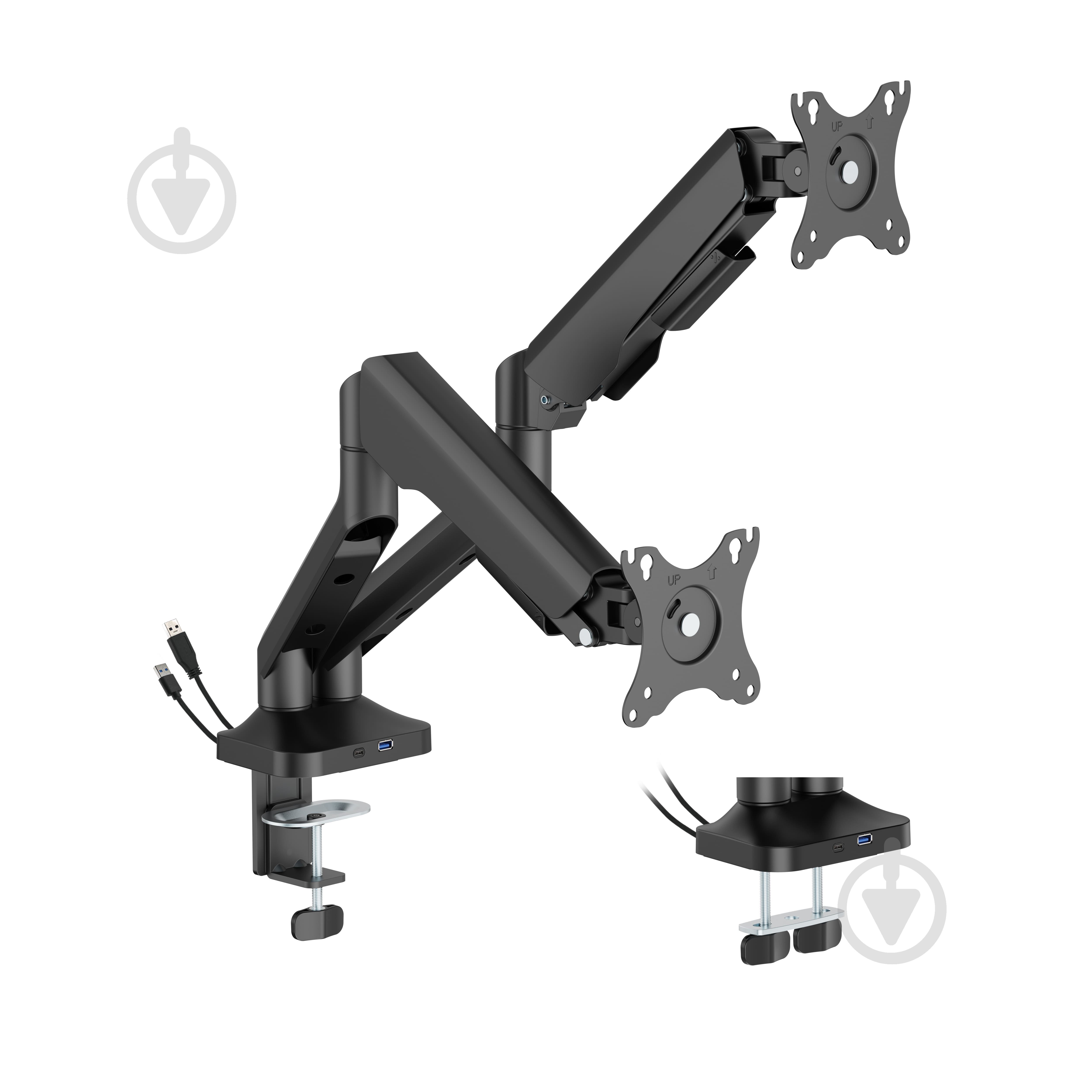 Крепление OfficePro настольное для двух мониторов MA452B поворотно-наклонные 17"-35" черный - фото 1 Крепление OfficePro настольное для двух мониторов MA452B поворотно-наклонные 17"-35" черный - фото 1