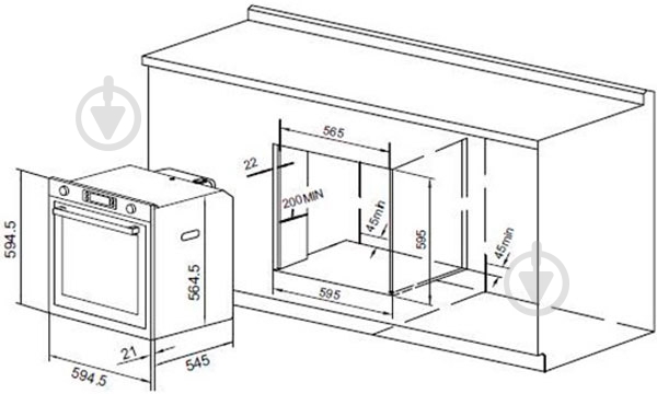Духовой шкаф Pyramida F 80 BL IX/R - фото 4