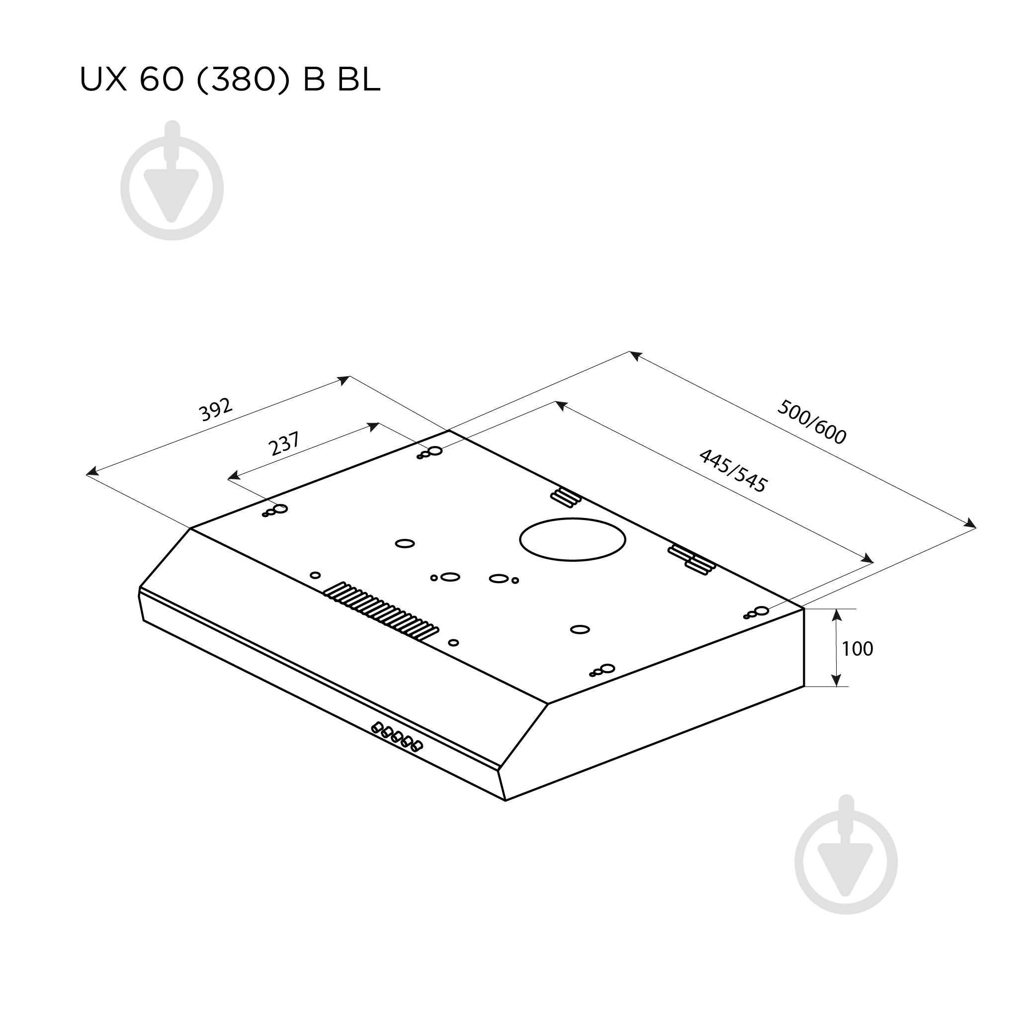Вытяжка Pyramida UX 60 (380) B BL - фото 9 Вытяжка Pyramida UX 60 (380) B BL - фото 9