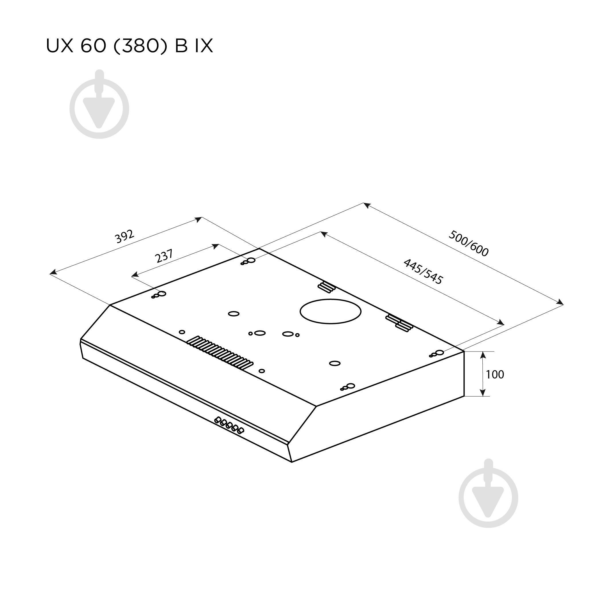 Витяжка Pyramida UX 60 (380) B IX - фото 11