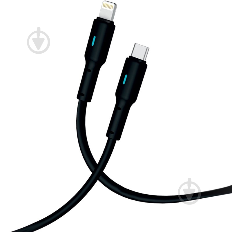 USB-кабель Gelius Lumin Lamp GP-UC100 Type-C to Lightning (30W) 2 м чорний (00000100086) - фото 1 USB-кабель Gelius Lumin Lamp GP-UC100 Type-C to Lightning (30W) 2 м чорний (00000100086) - фото 1