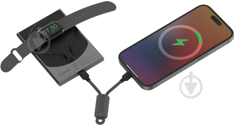 Повербанк Gelius с беспроводной зарядкой Eclipse Magnetic Wireless Charge GP-WC014 15W 5000 mAh black/grey (00000100079) - фото 5 Повербанк Gelius с беспроводной зарядкой Eclipse Magnetic Wireless Charge GP-WC014 15W 5000 mAh black/grey (00000100079) - фото 5
