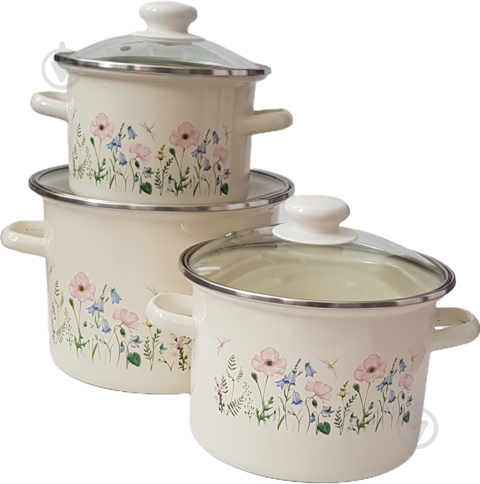 Набір каструль Idilia 6 предметів Еліка (молочна) - фото 1 Набір каструль Idilia 6 предметів Еліка (молочна) - фото 1