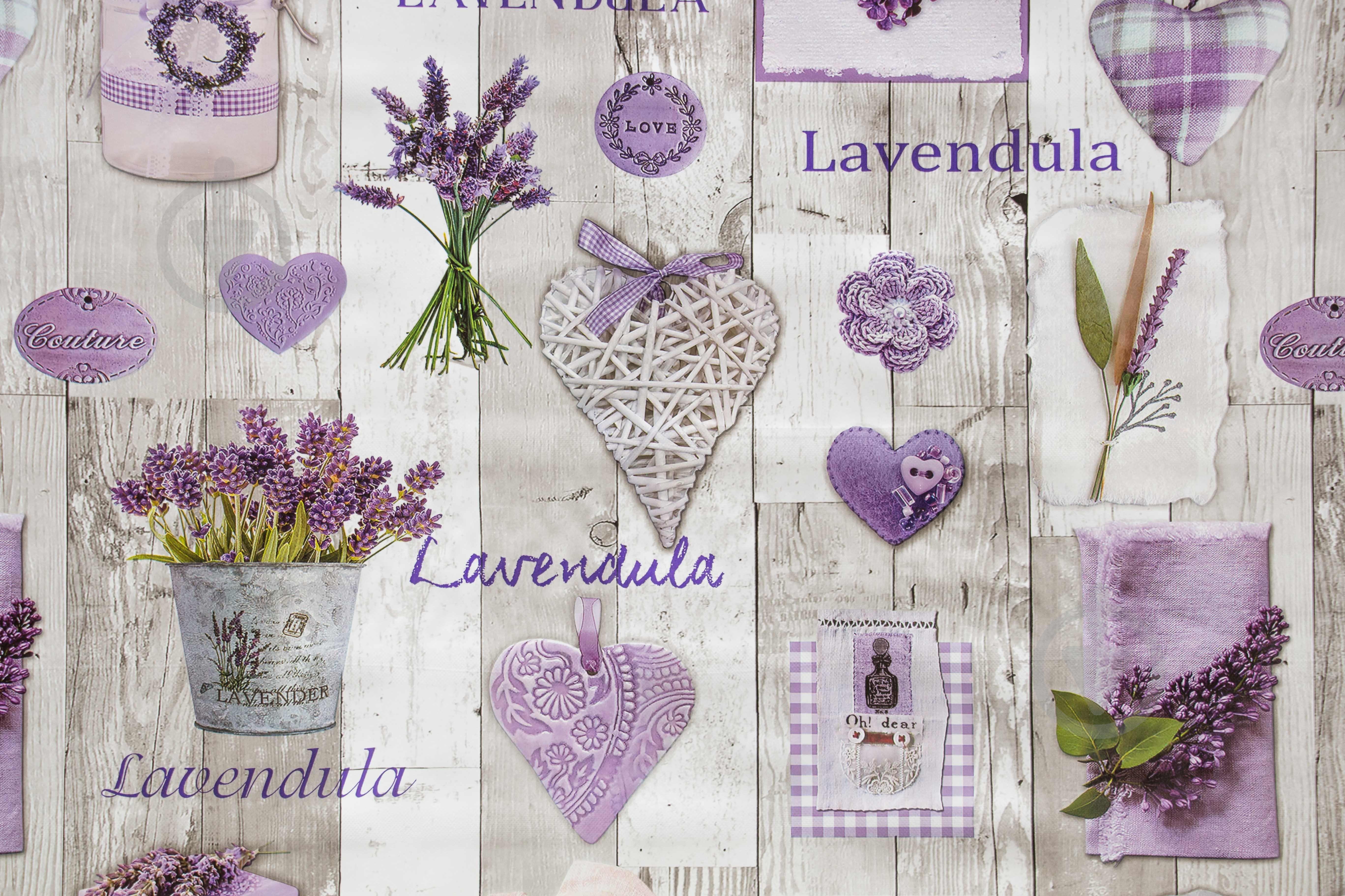 Клеенка на стол UP! (Underprice) с подкладкой Лаванда 1,4м  лавандовый - фото 3