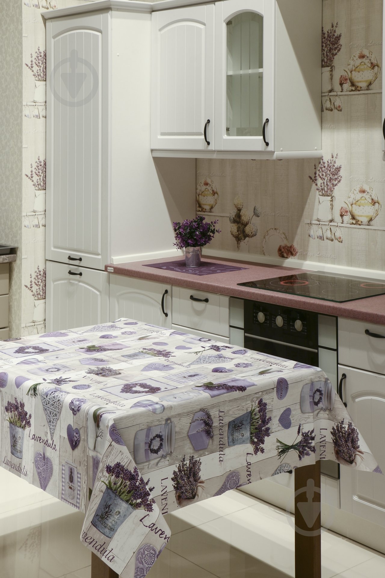 Клеенка на стол UP! (Underprice) с подкладкой Лаванда 1,4м  лавандовый - фото 4