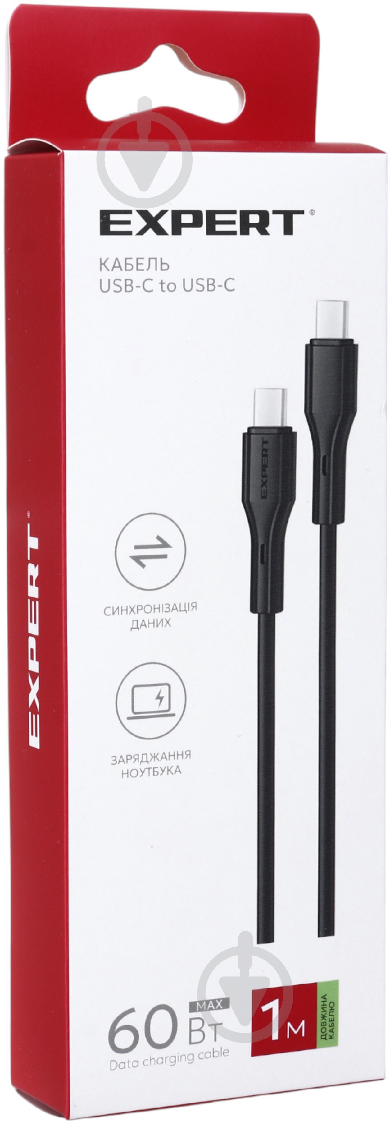 Кабель Expert USB-C to USB-C 60W Power Delivery 1 м black - фото 3