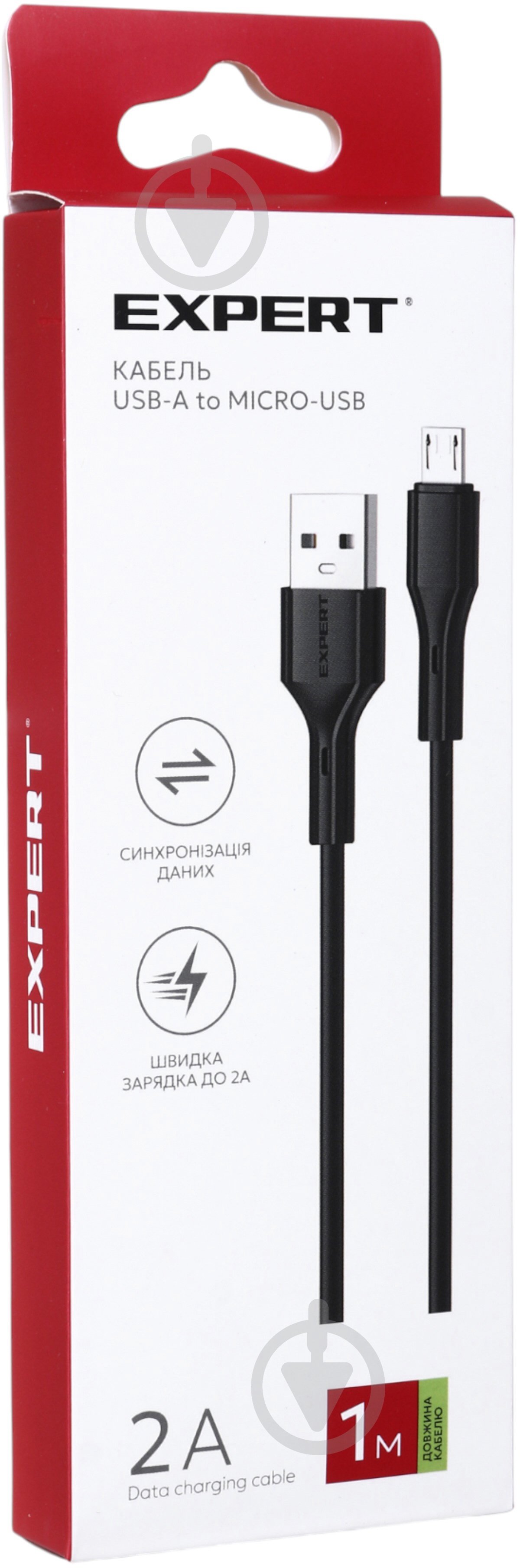 Кабель Expert USB-A to Micro-USB 2А 1 м black - фото 3