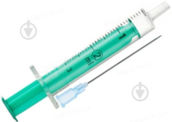 Шприц инъекционный Injekt Luer Duo двухкомпонентный 2 мл одноразовый с иглой 23G (06 мм x 30 мм) - фото 1