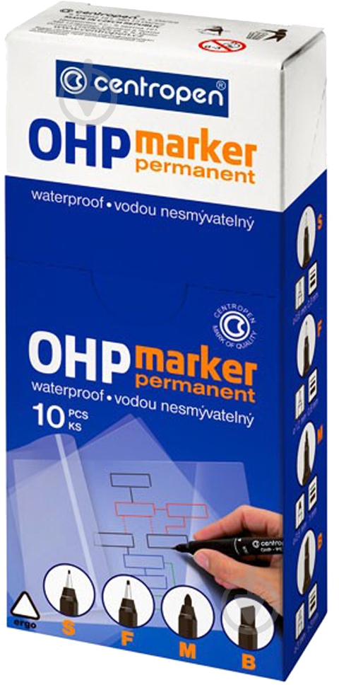 Маркер Centropen Permanent ОНР S 0,3 мм черный 2634/01 - фото 2