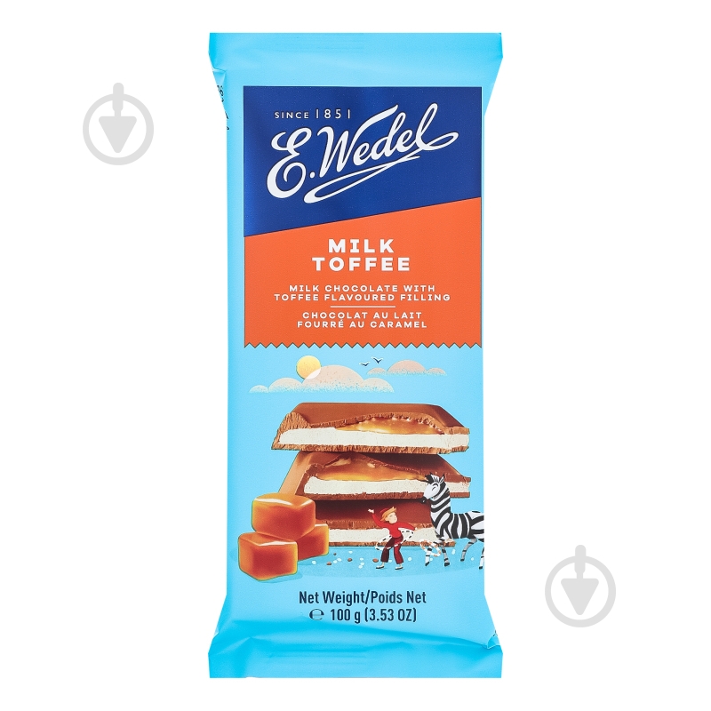 Молочный шоколад Е.WEDEL с тоффи 100г - фото 1 Молочный шоколад Е.WEDEL с тоффи 100г - фото 1