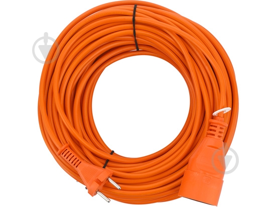 Кабель із вилкою Vorel із заземленням 1 гн. помаранчевий 30 м 82675 - фото 2