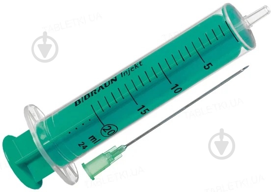 Шприц ін'єкційний Injekt Luer Duo двокомпонентний 20 мл одноразовий з голкою 21G (08 мм x 40 мм) - фото 1 Шприц ін'єкційний Injekt Luer Duo двокомпонентний 20 мл одноразовий з голкою 21G (08 мм x 40 мм) - фото 1