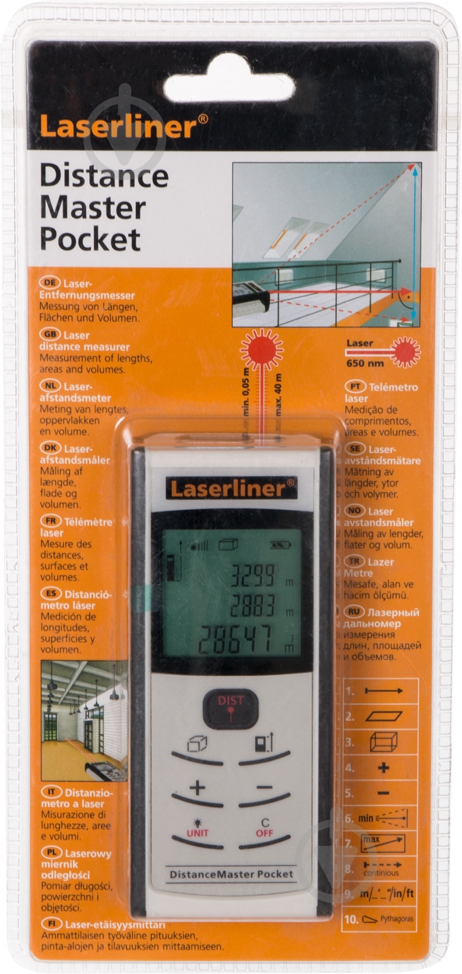 Далекомір Laserliner  LRM 080.945А DistanceMaster-Pocket - фото 4