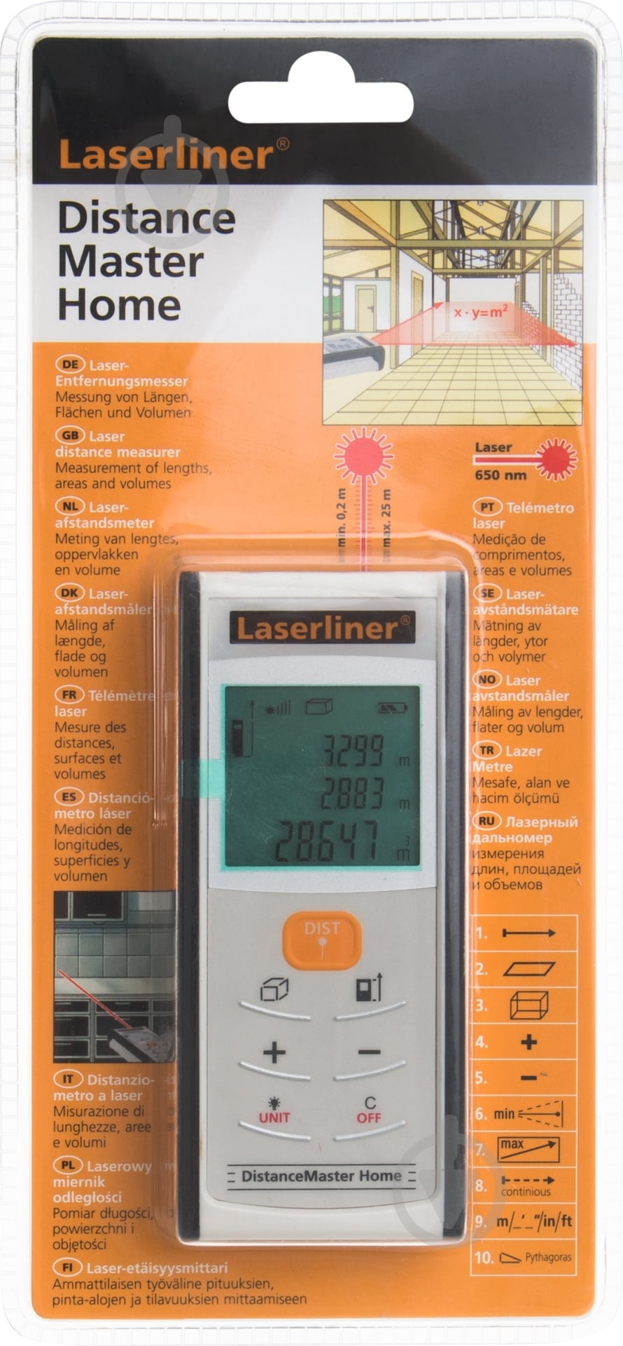 Дальномер Laserliner LRM 080.949А DistanceMaster Home - фото 6 Дальномер Laserliner LRM 080.949А DistanceMaster Home - фото 6