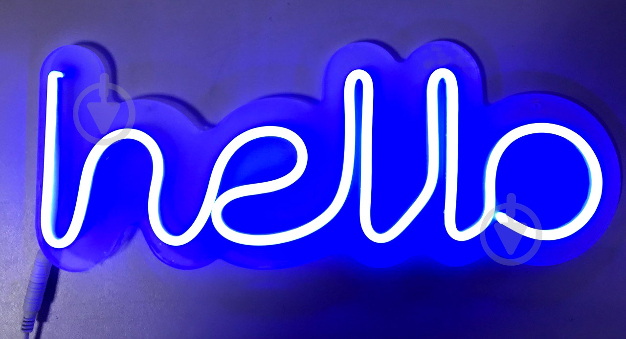 Неоновая вывеска ArtEco Light Hello_1 15 Вт 150x380 мм синий - фото 1