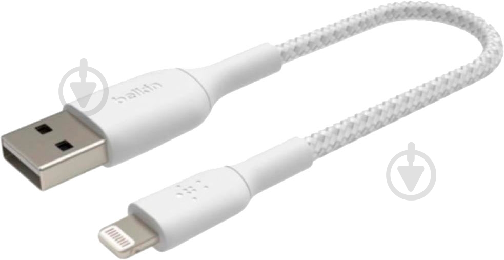 Кабель Belkin USB 2.0 AM – Lightning 0,15 м белый (CAA002BT0MWH) - фото 1