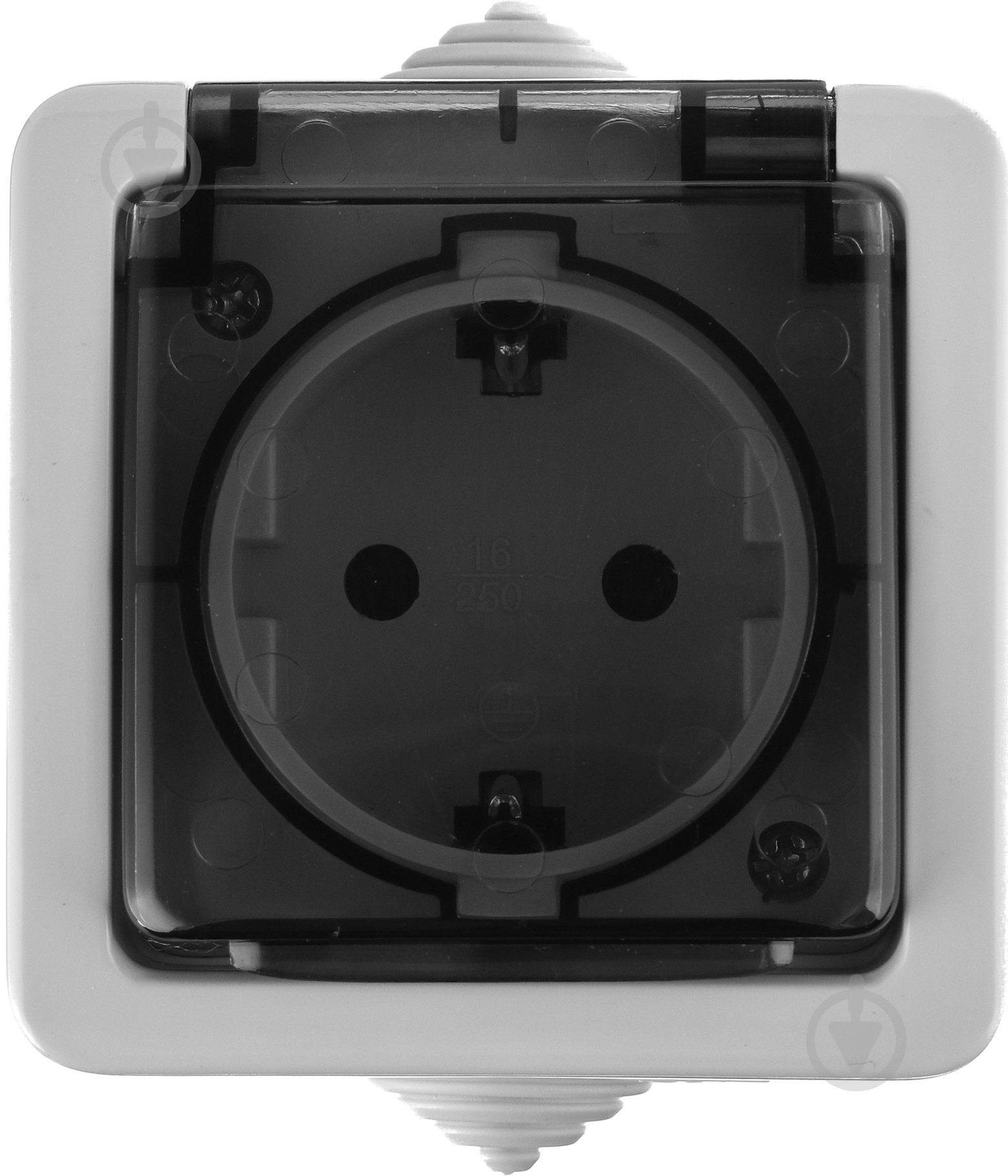 Розетка із заземленням REAL-EL Storm без шторок сірий Storm-72021P - фото 1