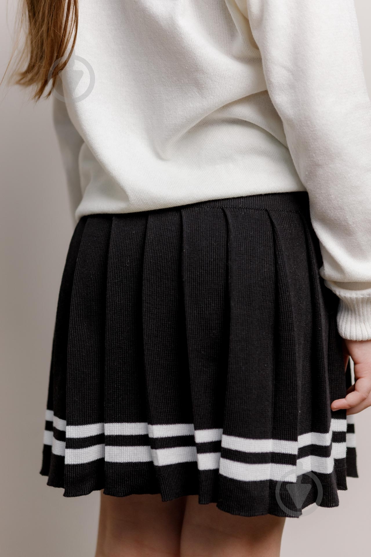 Спідниця ART KNIT пліссе "Cotton" р.140-146 чорний із білим - фото 4