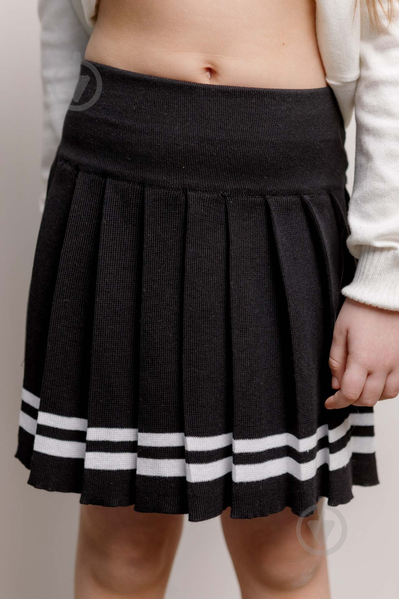 Спідниця ART KNIT пліссе "Cotton" р.140-146 чорний із білим - фото 1