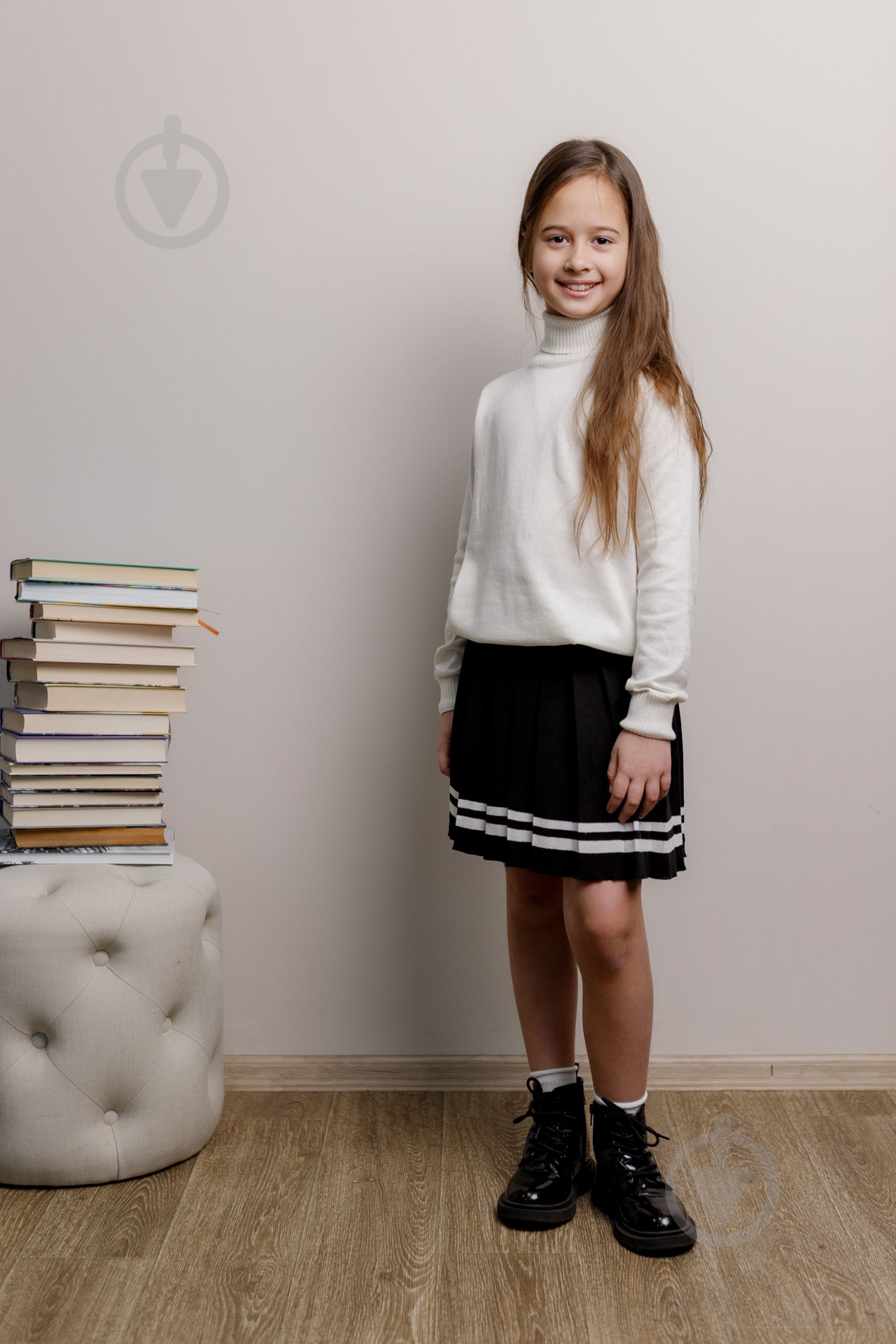 Спідниця ART KNIT пліссе "Cotton" р.140-146 чорний із білим - фото 7