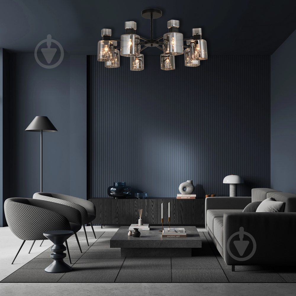 Люстра подвесная ARDERO OLIVIA 8xE14 черный BL1180-1 - фото 3