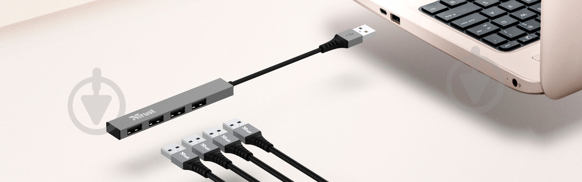 USB-хаб Trust Halyx Aluminium 4-Port Mini USB Hub (23786) - фото 12