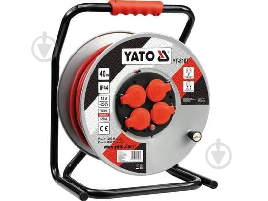 Удлинитель на катушке YATO с заземлением 4 гн. 40 м YT-8107 - фото 1