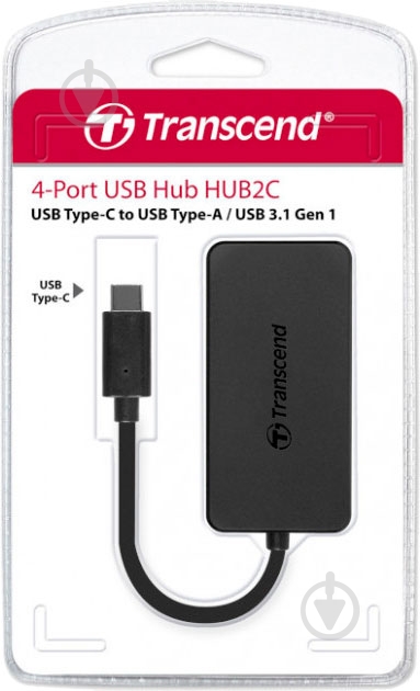 USB-хаб Transcend 4-Port USB 3.1 Type-C Black (TS-HUB2C) - фото 3 USB-хаб Transcend 4-Port USB 3.1 Type-C Black (TS-HUB2C) - фото 3