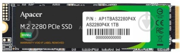 SSD-накопитель Apacer AS2280P4X 1000GB M.2 PCI Express 3.0 x4 3D TLC (AP1TBAS2280P4X-1) - фото 1 SSD-накопитель Apacer AS2280P4X 1000GB M.2 PCI Express 3.0 x4 3D TLC (AP1TBAS2280P4X-1) - фото 1