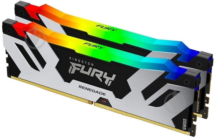 Оперативная память Kingston DDR5 SDRAM 96 GB (2x48GB) 6400 MHz (KF564C32RSAK2-96) Fury Renegade RGB - фото 1 Оперативная память Kingston DDR5 SDRAM 96 GB (2x48GB) 6400 MHz (KF564C32RSAK2-96) Fury Renegade RGB - фото 1
