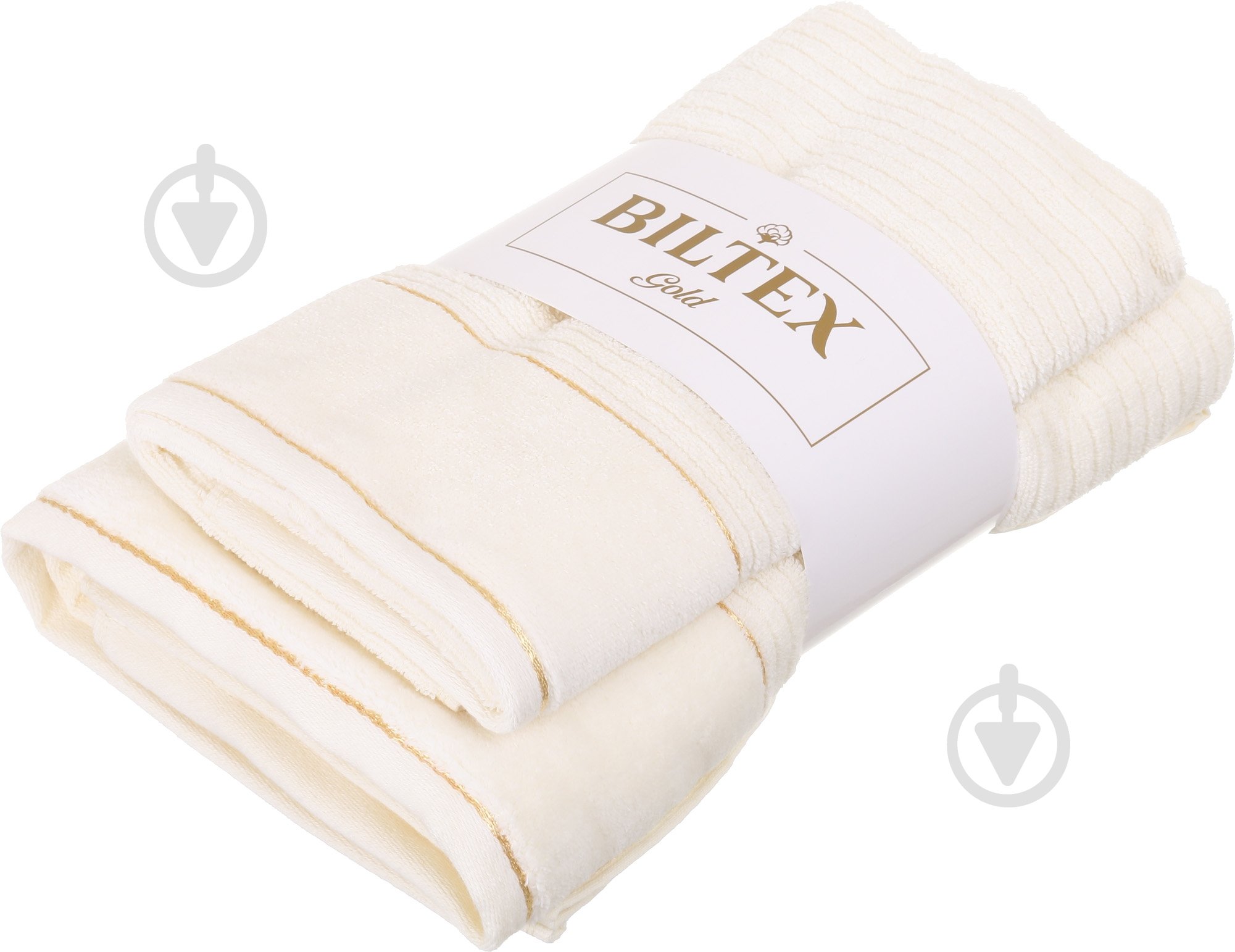 Набір рушників махрових Gold 2 шт молочний BILTEX - фото 1