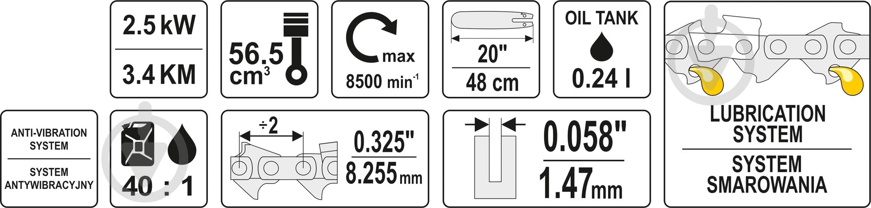 Бензопила YATO YT-84910 - фото 6