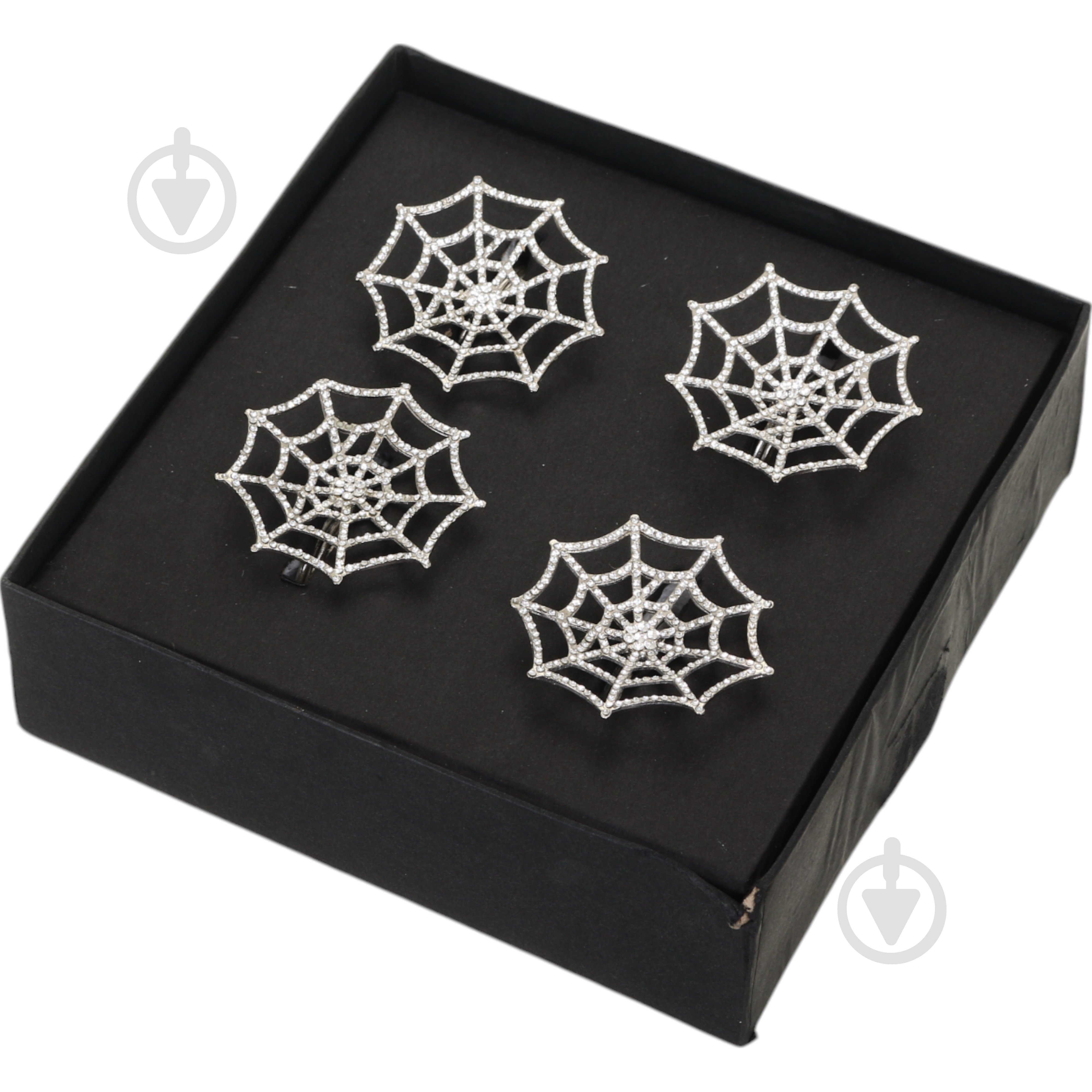 Набір кілець для серветок Inari Web 4 шт. цинк/нікель - фото 1 Набір кілець для серветок Inari Web 4 шт. цинк/нікель - фото 1