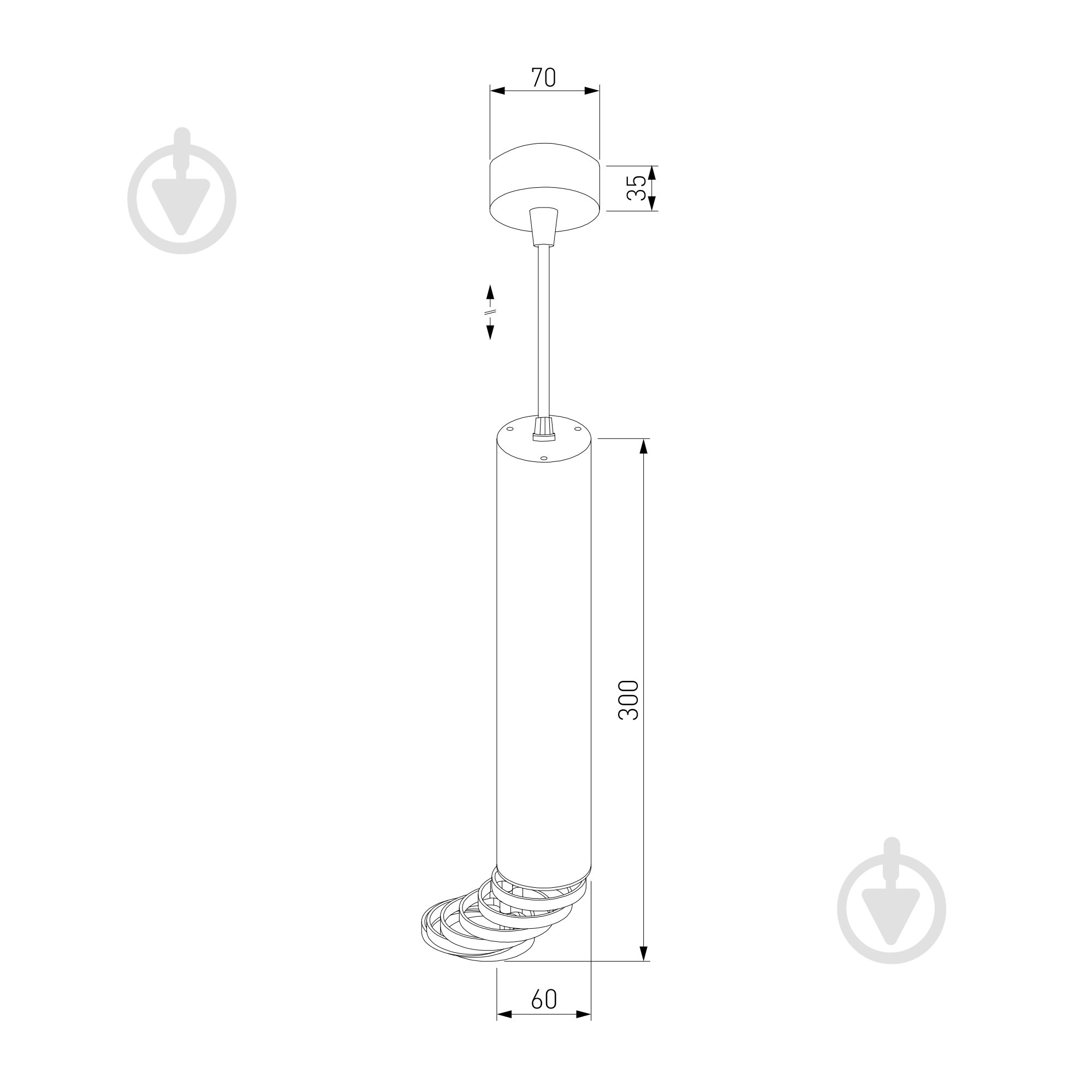 Подвес Strotskis DLN103 1x35 Вт GU10 белый/золото - фото 4