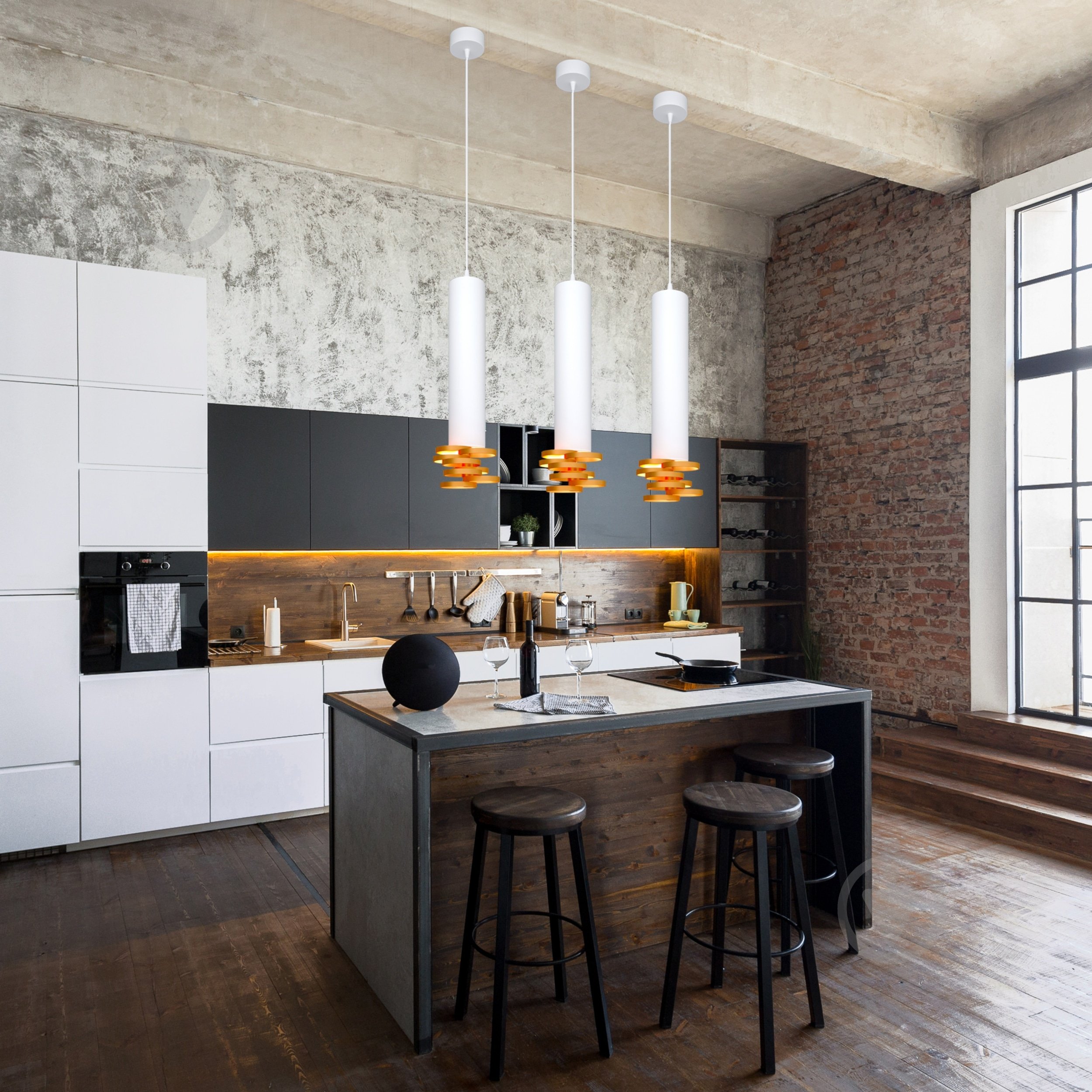 Подвес Strotskis DLN103 1x35 Вт GU10 белый/золото - фото 5