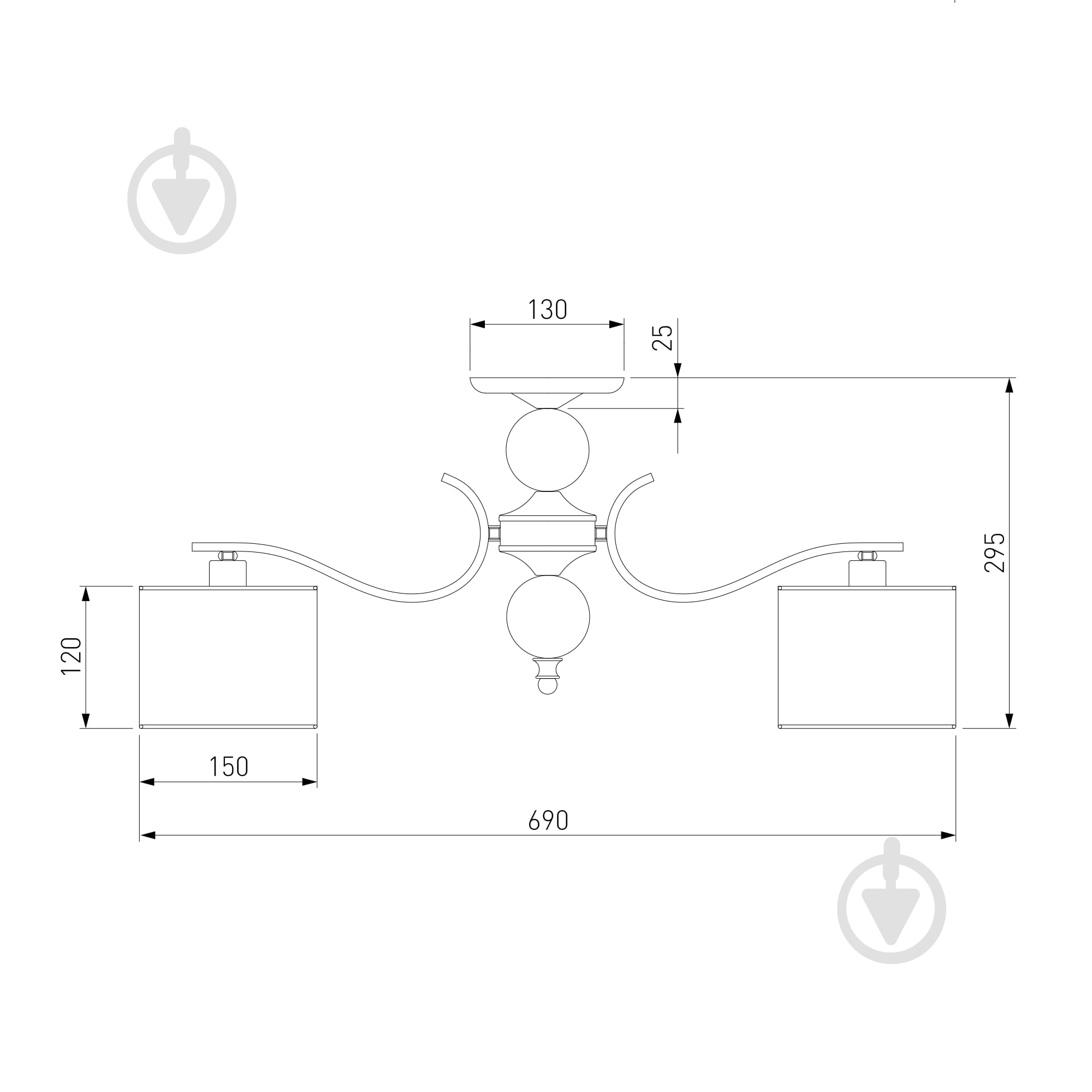 Люстра потолочная Strotskis Shantel 60111/5 5x40 Вт E14 хром - фото 5