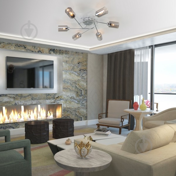 Люстра потолочная Strotskis Motive 30167/6 6x40 Вт E27 хром - фото 6