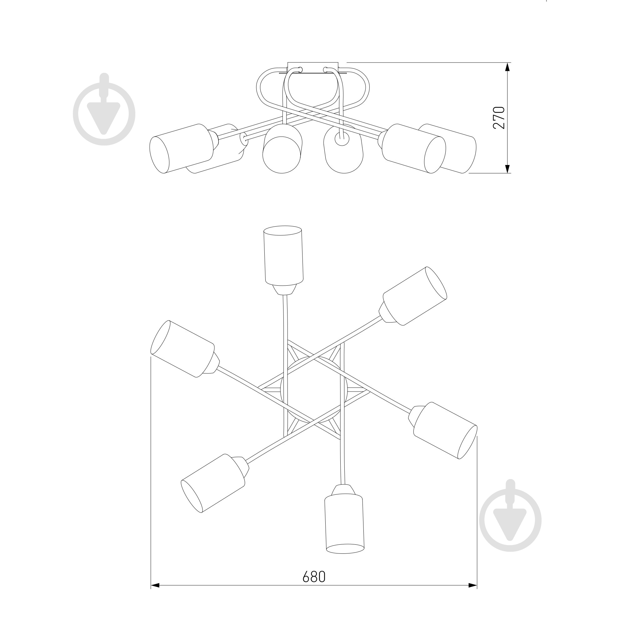 Люстра потолочная Strotskis Motive 30167/6 6x40 Вт E27 хром - фото 5