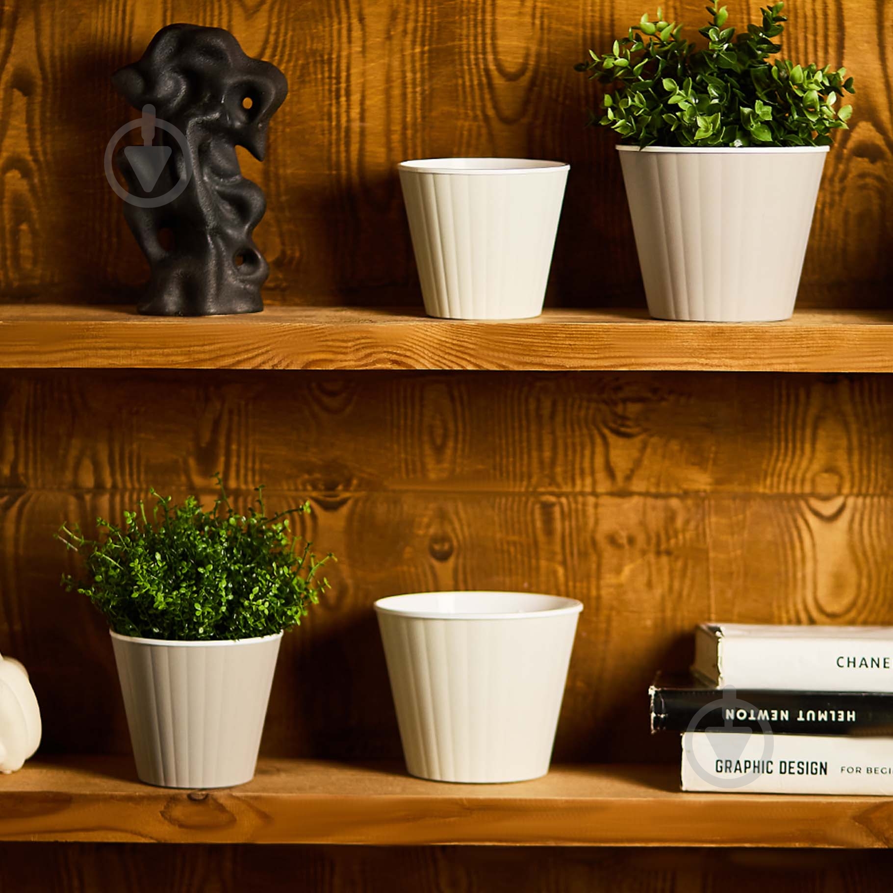 Горщик пластиковий Алеана Ібіс з подвійним дном 15,7x13,0 см круглий 1,7 л біла троянда/білий (114034) - фото 4