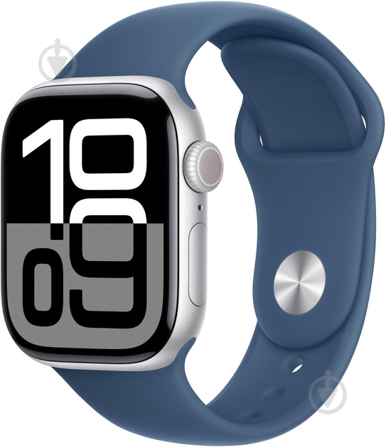 Смарт-годинник Apple Watch Series 10 GPS + Cellular 46mm Silver Aluminium Case with Denim Sport Band - S/M (MWY03QH/A) - фото 1